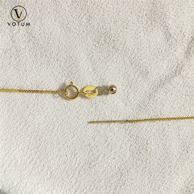 Votum Round Golden Akoya Pearl Pendant 18K Real Gold Chain Necklace Au750 Culture Pearls Necklaces Custom Fine Jewelry for Women