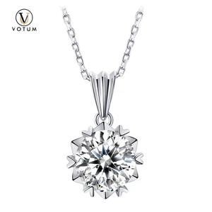 Votum Factory OEM Wholesale Round Vvs Gra Moissanite Sparking Diamonds 18K Gold Plated Pendant Necklace with 925 Silver Luxury Custom Jewelry