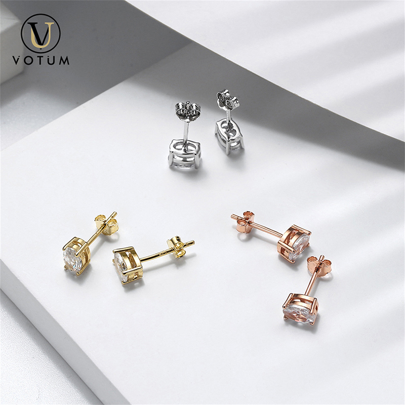Votum Fashion Women 9K Real Gold Moissanite Custom Diamonds Stud Earrings Luxury Jewellery Earring Jewelry
