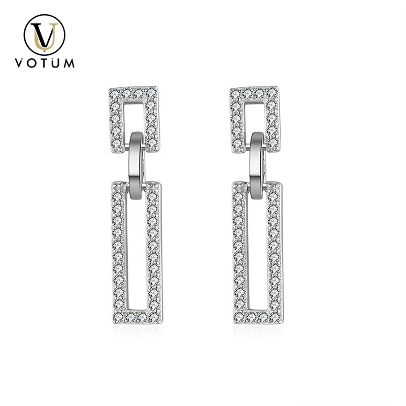 Votum Factory OEM 14K Real Gold s925 Sterling Silver Gold Plated Moissanite Diamond Dangle Earring Luxury Jewelry
