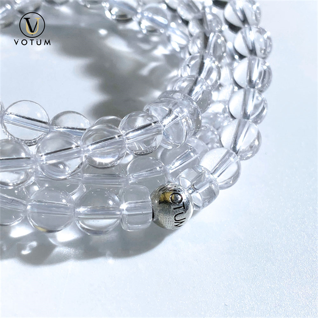 Votum 6mm Natural Clear Quartz Beaded Bracelet